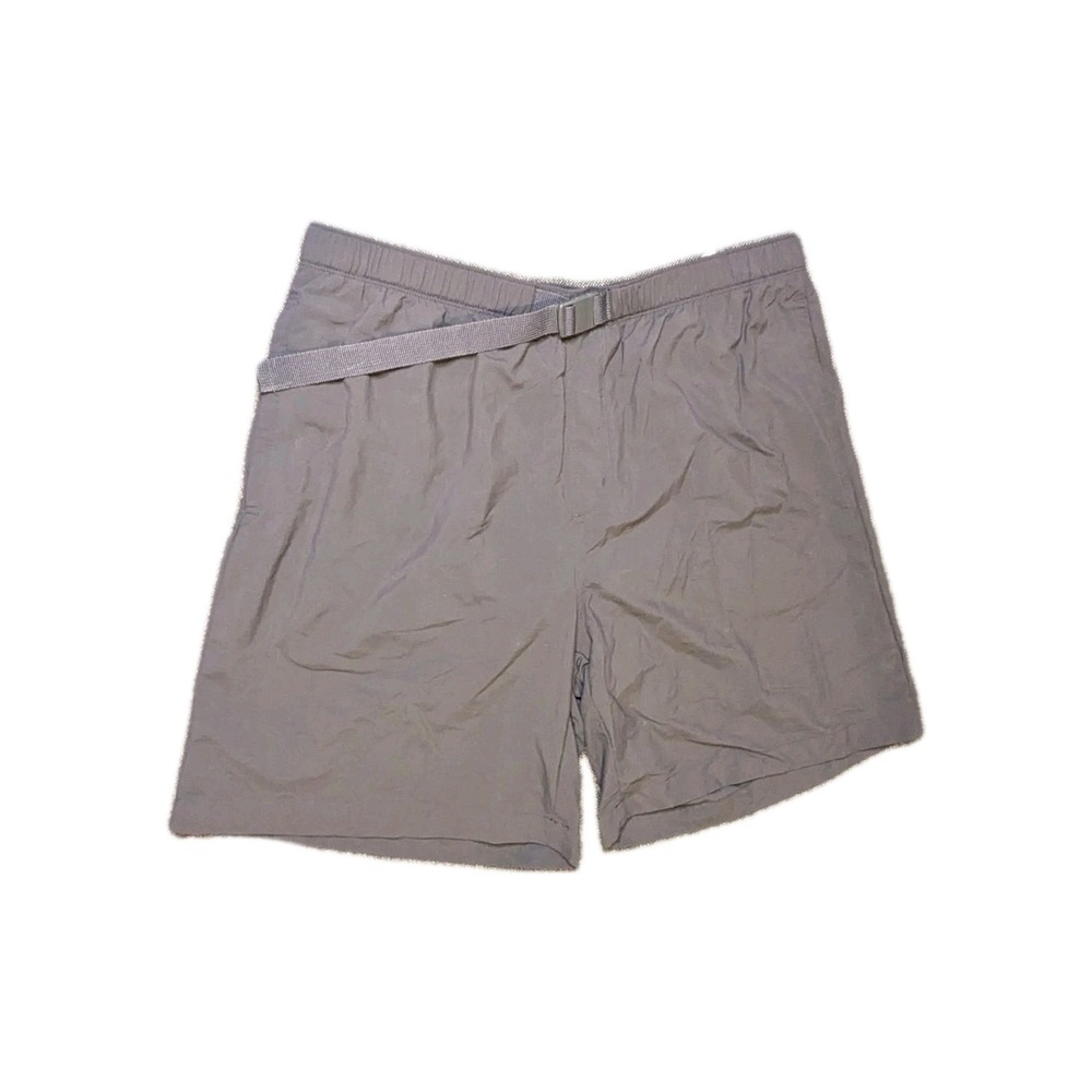 Columbia Gray Belted Board Utility Shorts Mens Large Outdoor 8" Inseam Pocket